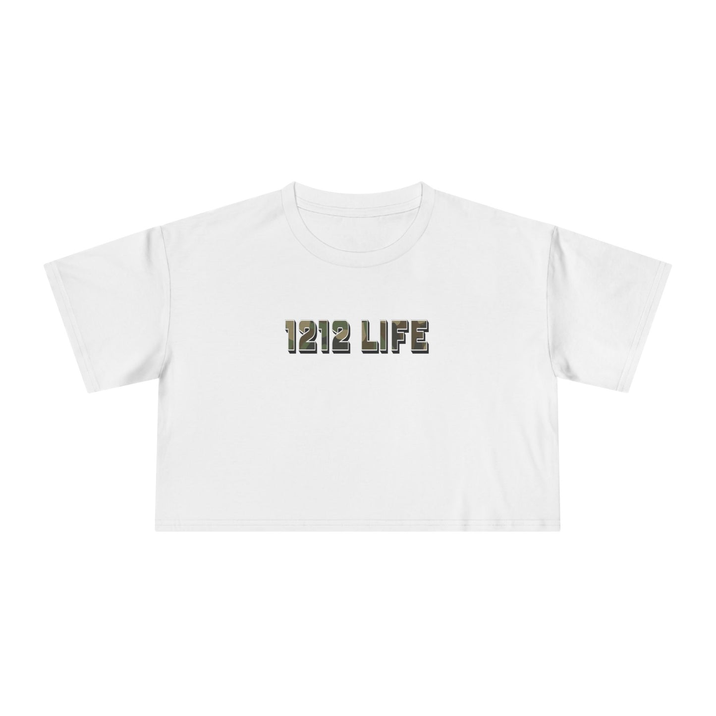 1212 LiFE Women's LowKey Camo Logo Crop Top