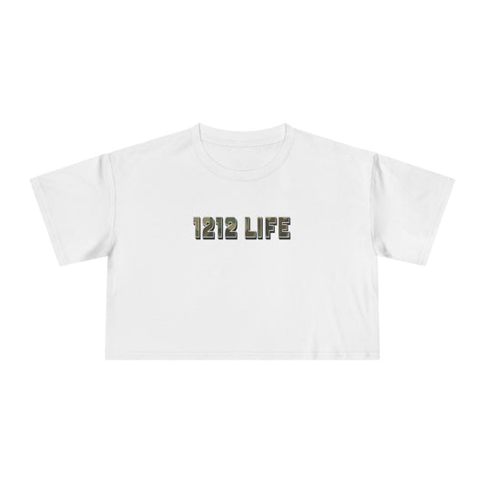 1212 LiFE Women's LowKey Camo Logo Crop Top