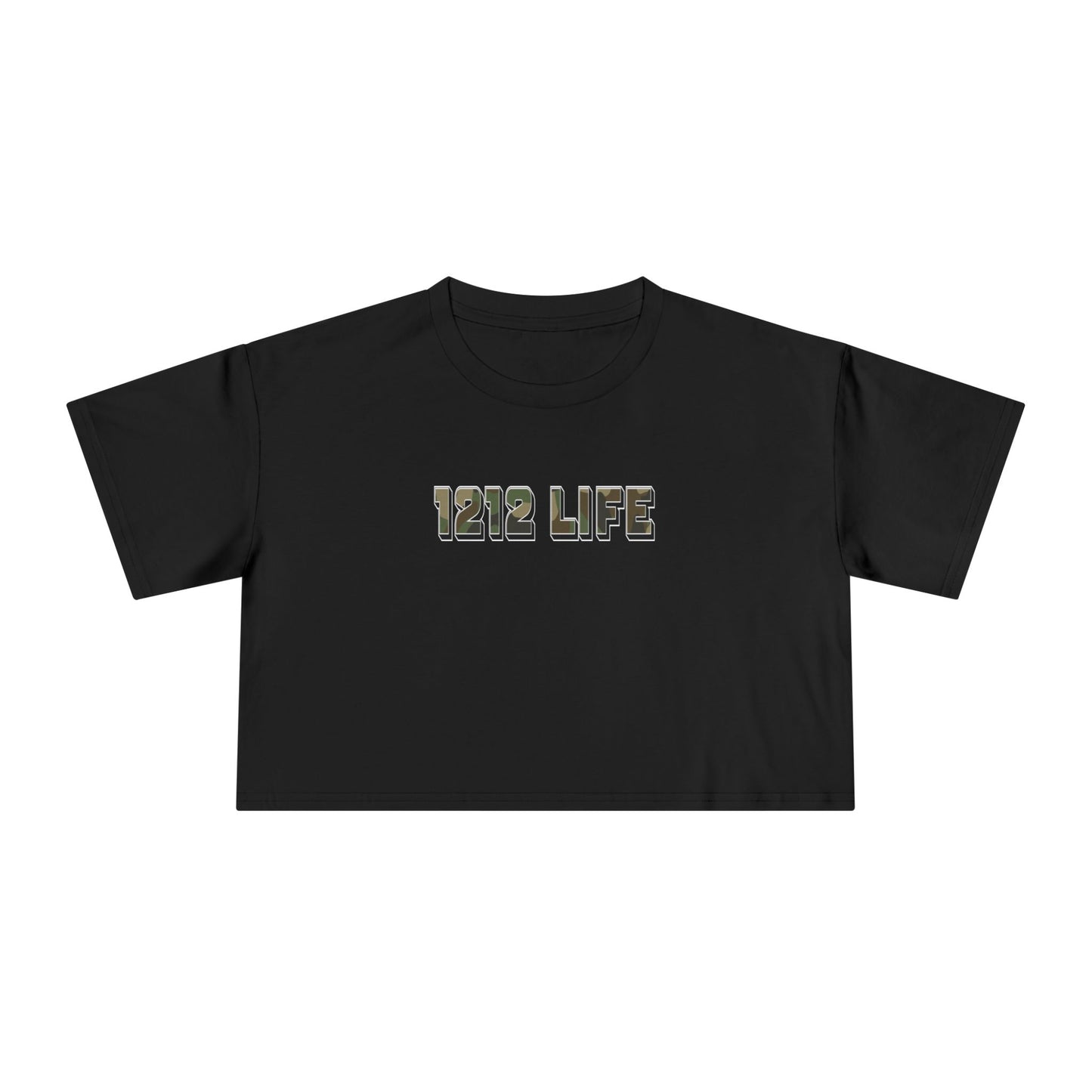 1212 LiFE Women's LowKey Camo Logo Crop Top