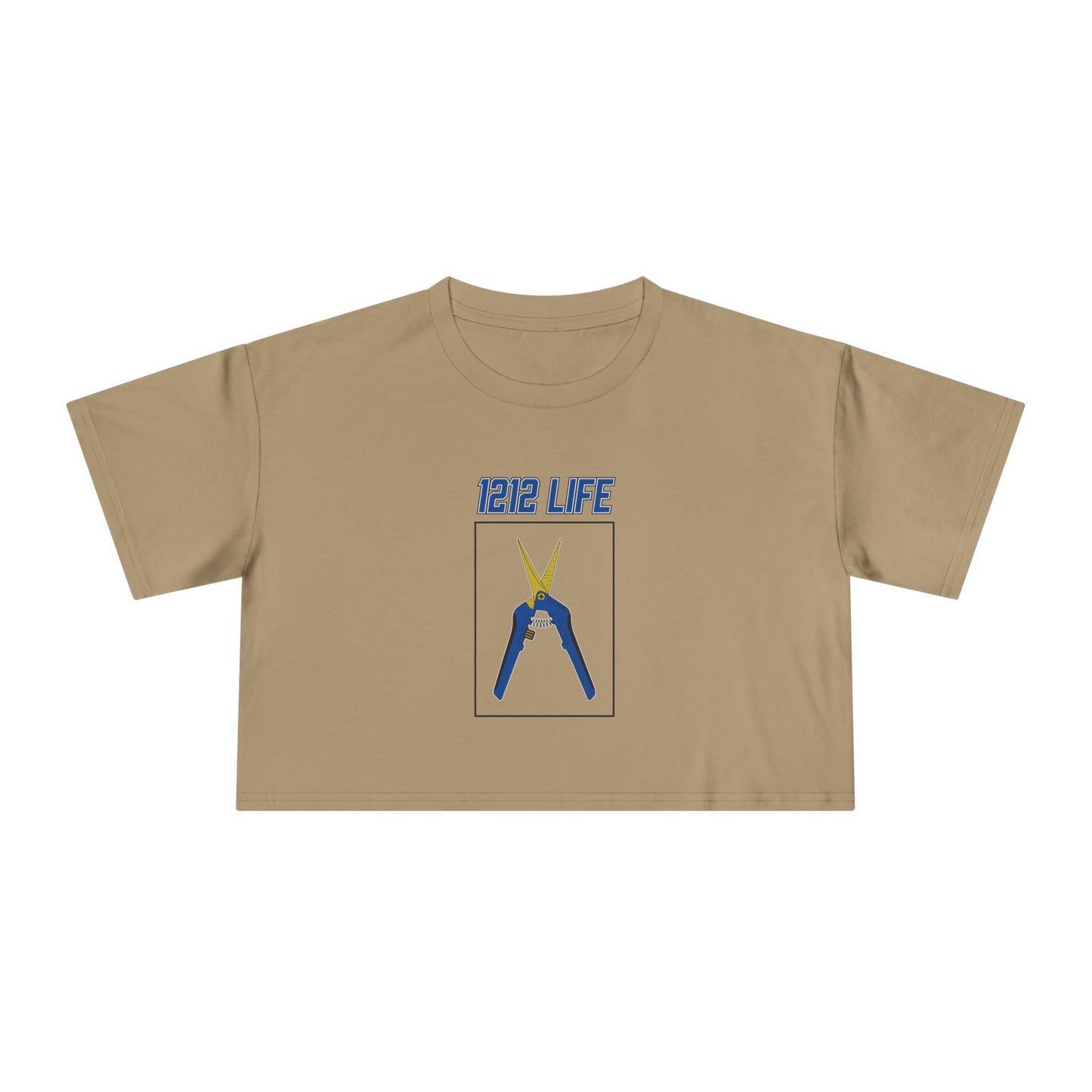 1212 LiFE Women's Blue Trimming Scissors Tribute Crop Top