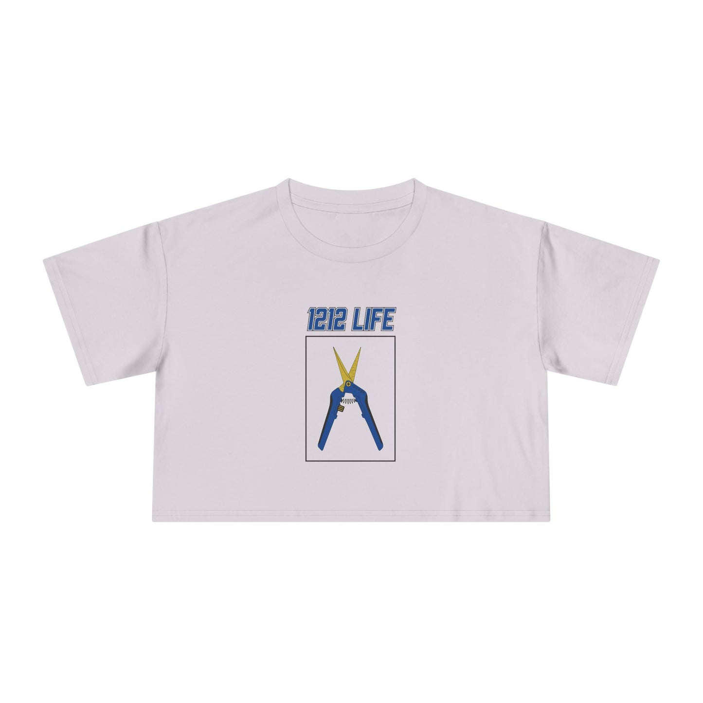 1212 LiFE Women's Blue Trimming Scissors Tribute Crop Top
