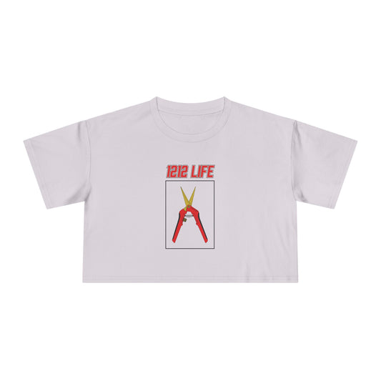 1212 LiFE Women's Red Trimming Scissors Tribute Crop Top