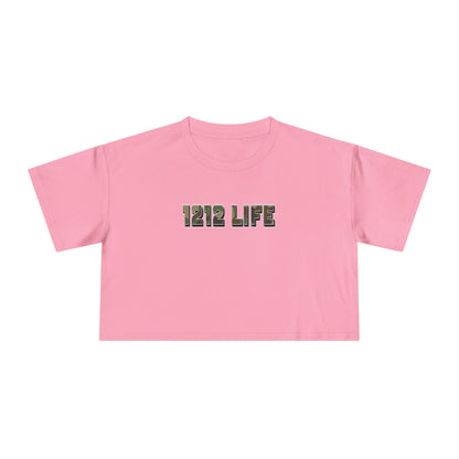 1212 LiFE Women's LowKey Camo Logo Crop Top