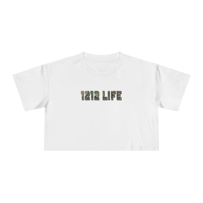1212 LiFE Women's LowKey Camo Logo Crop Top