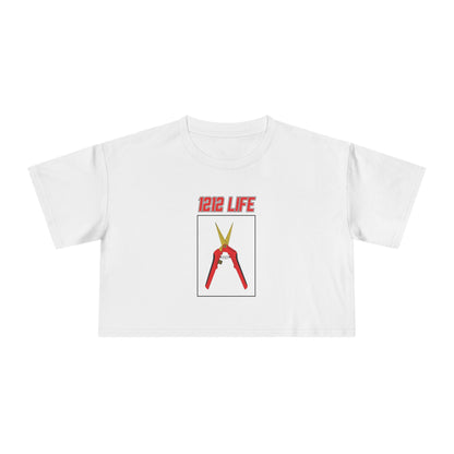 1212 LiFE Women's Red Trimming Scissors Tribute Crop Top