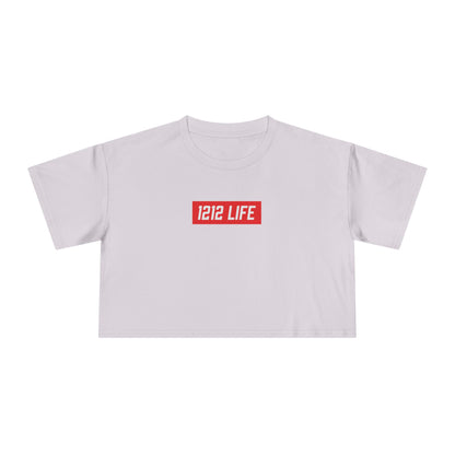 1212 LiFE Women's Red Box Logo Crop Top