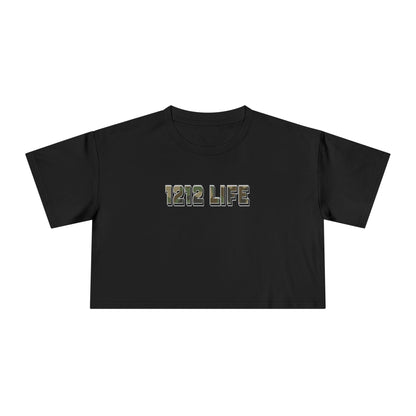 1212 LiFE Women's LowKey Camo Logo Crop Top