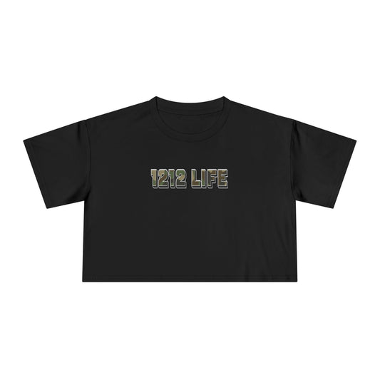 1212 LiFE Women's LowKey Camo Logo Crop Top