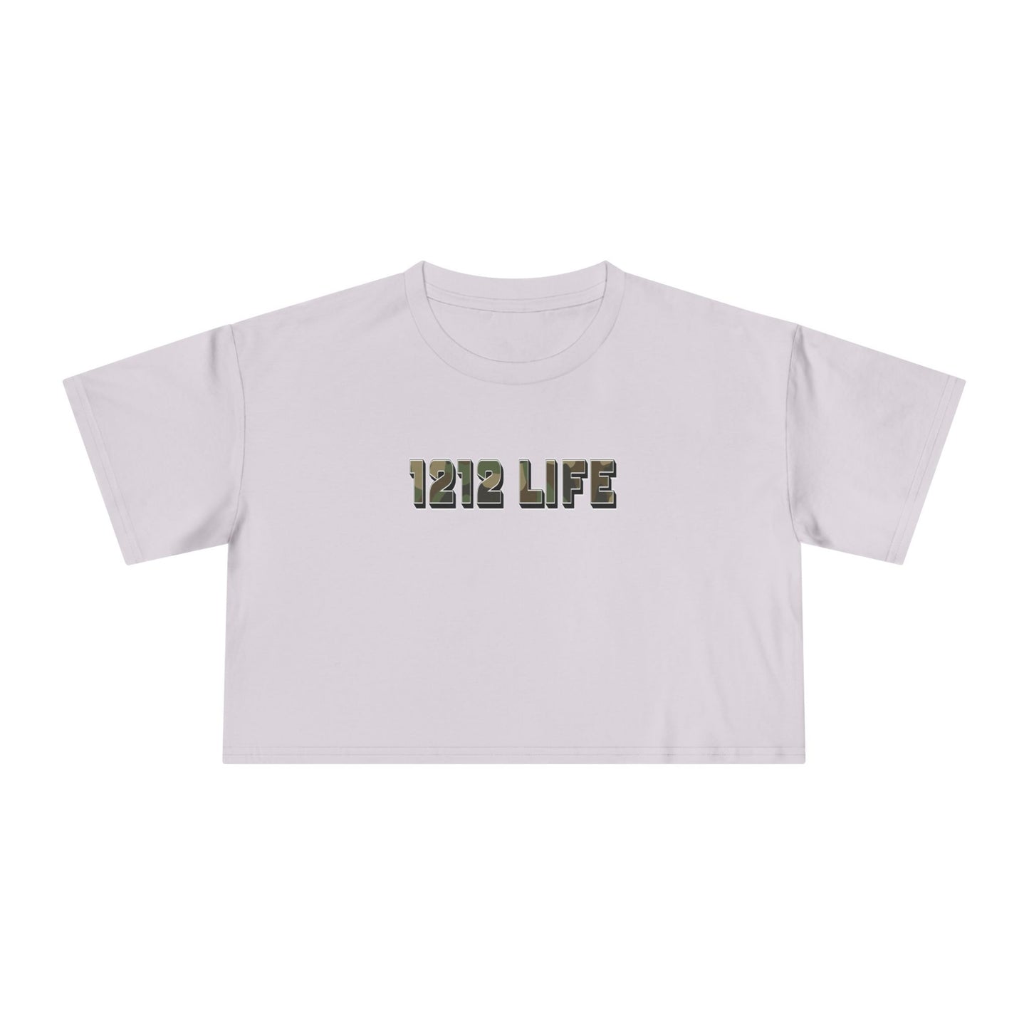 1212 LiFE Women's LowKey Camo Logo Crop Top