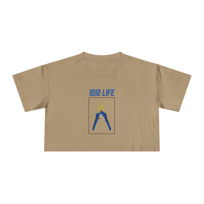 1212 LiFE Women's Blue Trimming Scissors Tribute Crop Top