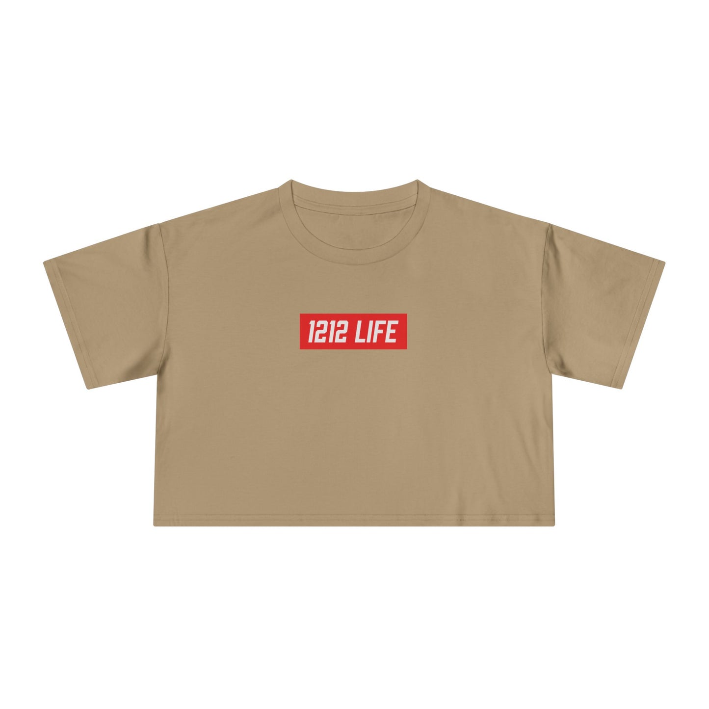 1212 LiFE Women's Red Box Logo Crop Top