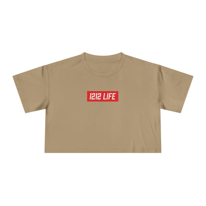 1212 LiFE Women's Red Box Logo Crop Top