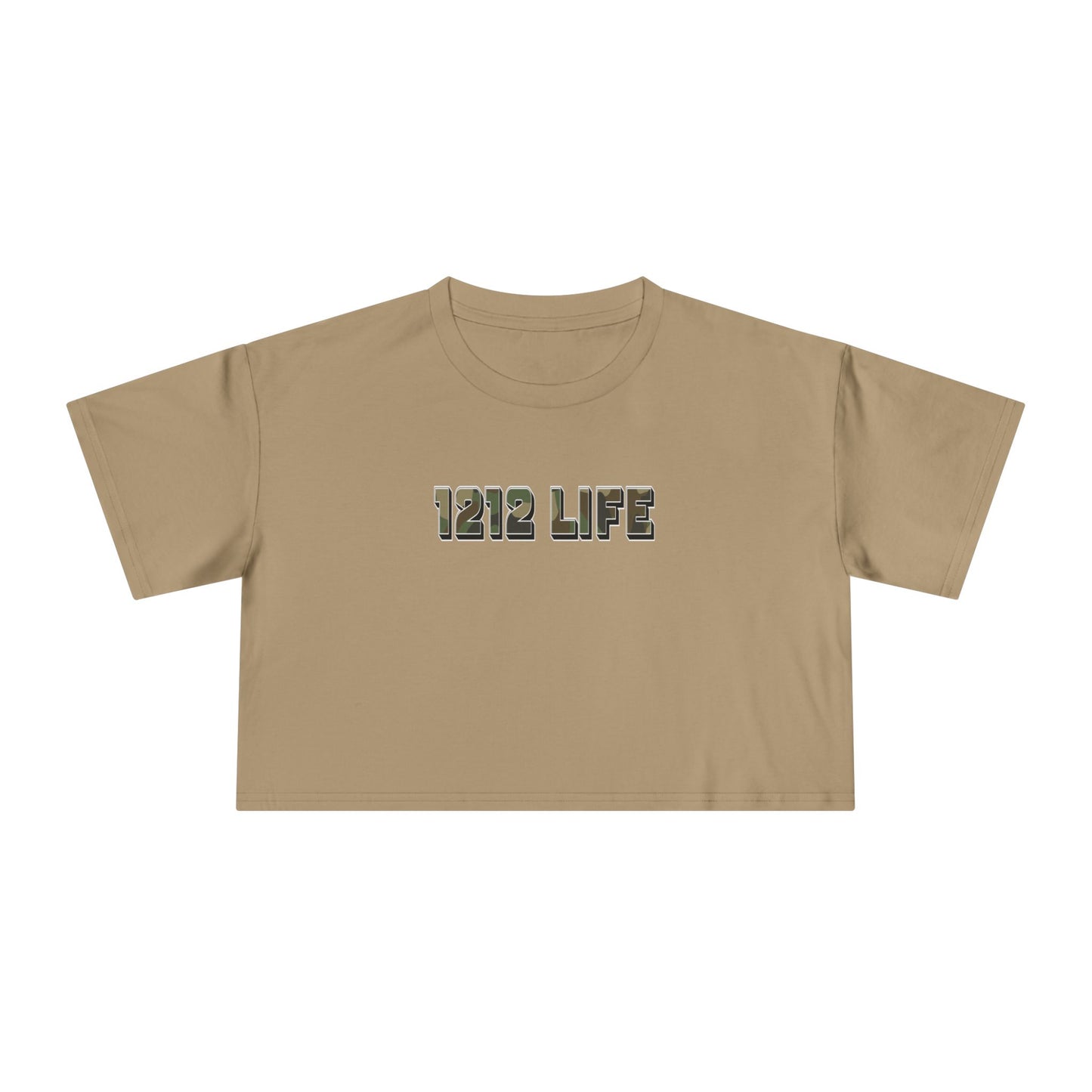 1212 LiFE Women's LowKey Camo Logo Crop Top