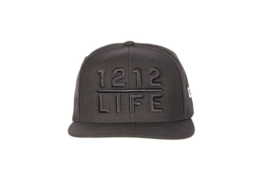 1212 LiFE Black on Black Snapback Hat